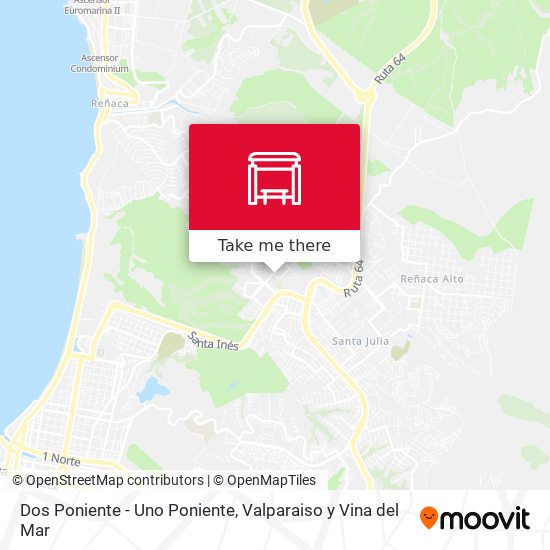 Mapa de Dos Poniente - Uno Poniente