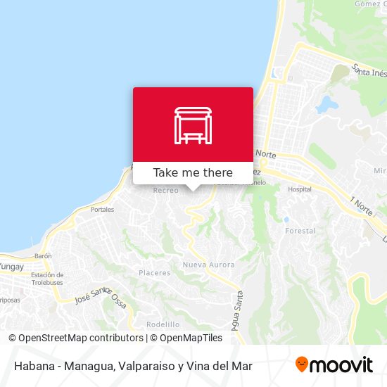 Mapa de Habana - Managua