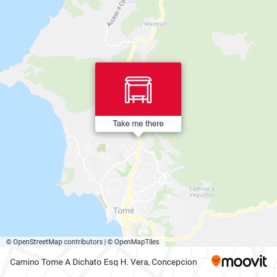 Camino Tome A Dichato Esq H. Vera map