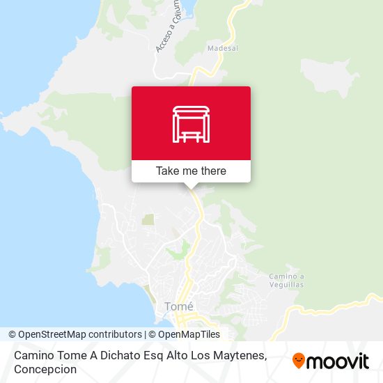 Camino Tome A Dichato Esq Alto Los Maytenes map