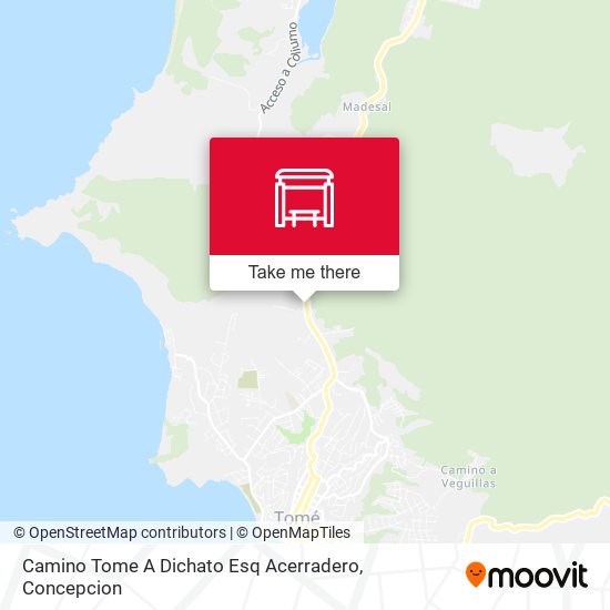 Mapa de Camino Tome A Dichato Esq Acerradero