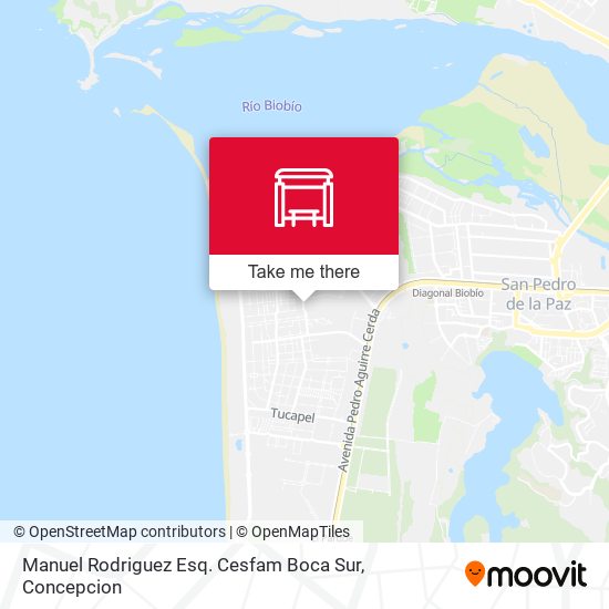 Manuel Rodriguez Esq. Cesfam Boca Sur map