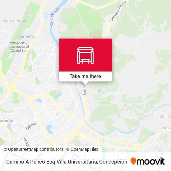 Camino A Penco Esq Villa Universitaria map