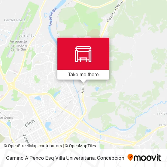 Mapa de Camino A Penco Esq Villa Universitaria