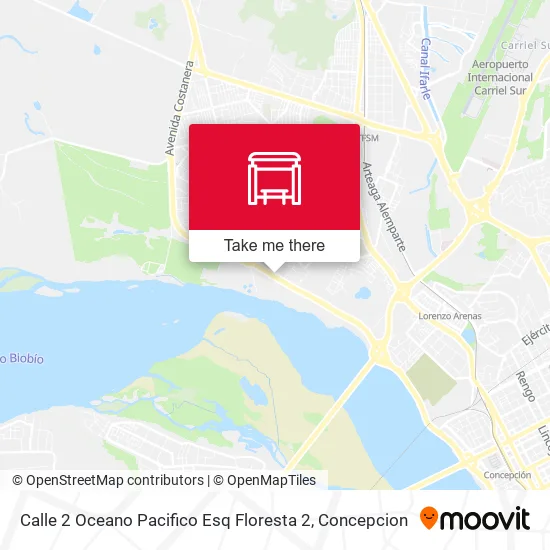 Mapa de Calle 2  Oceano Pacifico Esq Floresta 2