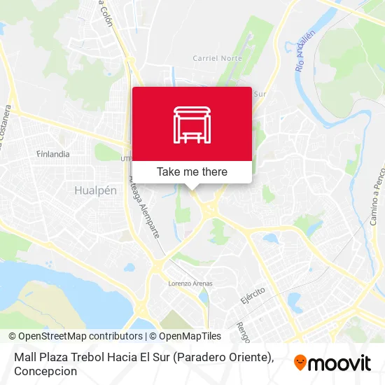 Mapa de Mall Plaza Trebol  Hacia El Sur (Paradero Oriente)