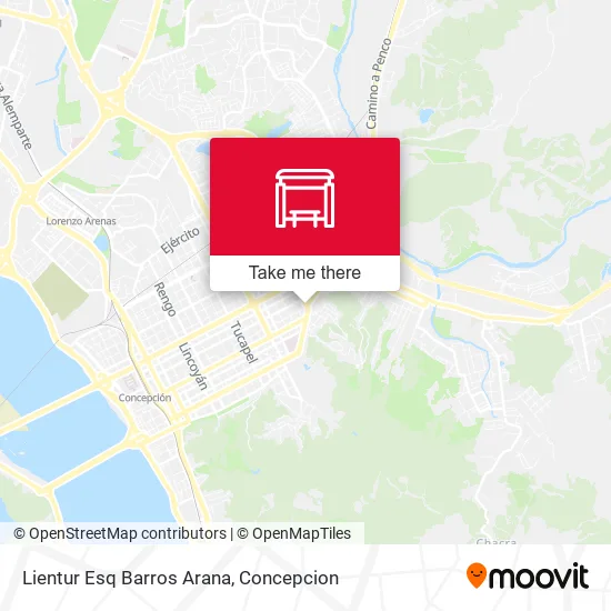 Mapa de Lientur Esq Barros Arana