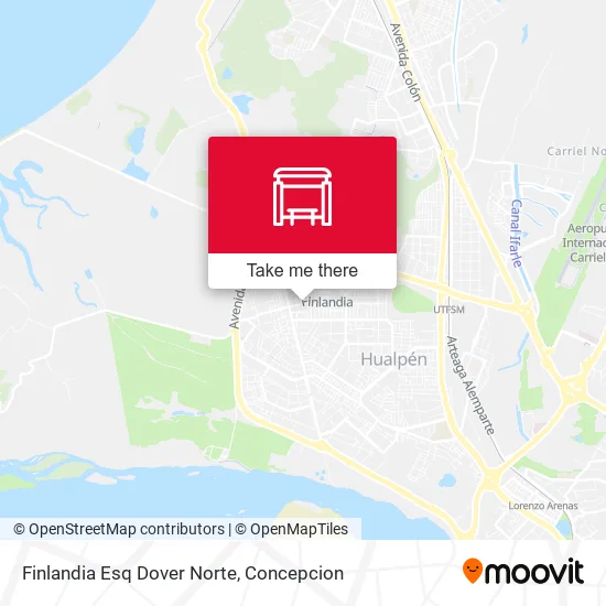 Mapa de Finlandia Esq Dover  Norte