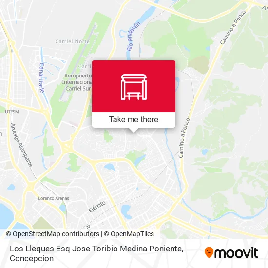 Mapa de Los Lleques Esq Jose Toribio Medina  Poniente