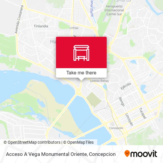 Mapa de Acceso A Vega Monumental  Oriente