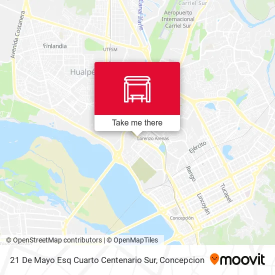 Mapa de 21 De Mayo Esq Cuarto Centenario  Sur