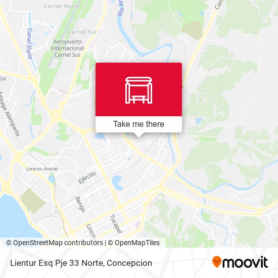 Lientur Esq Pje 33  Norte map