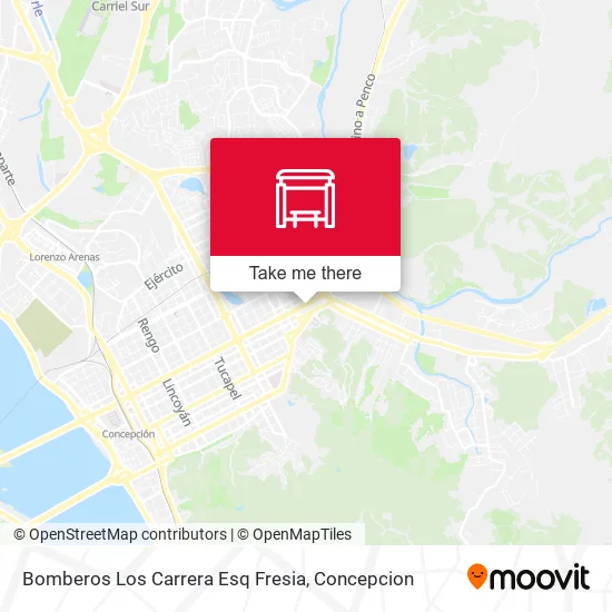 Mapa de Bomberos  Los Carrera Esq Fresia