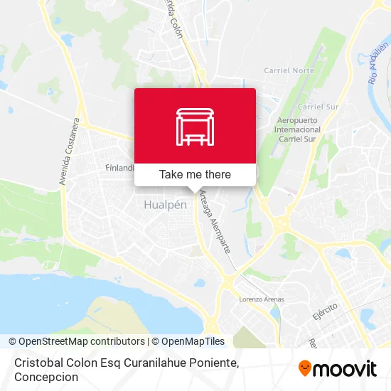 Mapa de Cristobal Colon Esq Curanilahue  Poniente