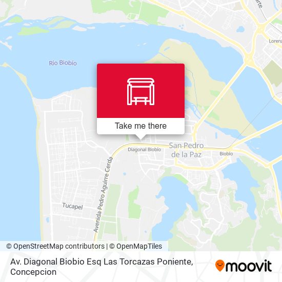 Mapa de Av. Diagonal Biobio Esq Las Torcazas  Poniente
