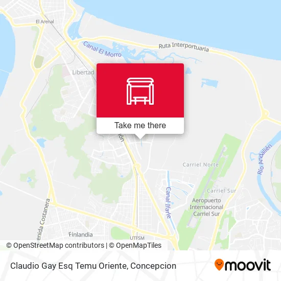 Mapa de Claudio Gay Esq Temu  Oriente