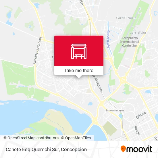 Mapa de Canete Esq Quemchi  Sur