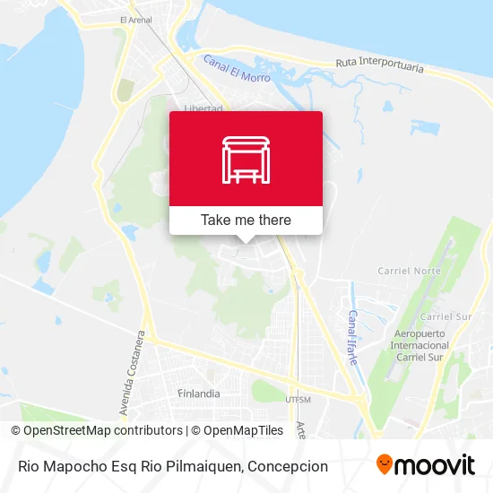 Mapa de Rio Mapocho Esq Rio Pilmaiquen