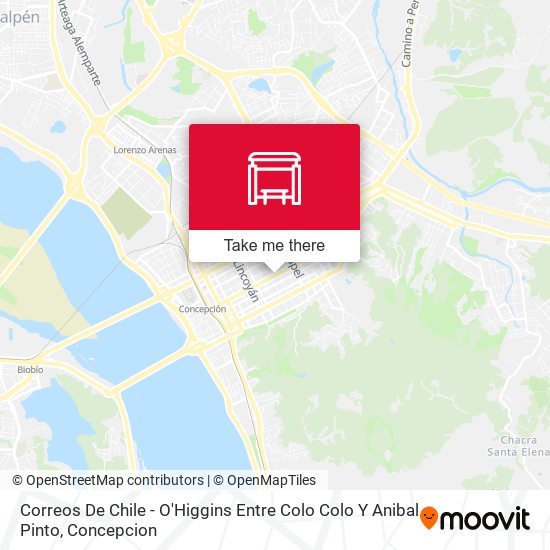 Mapa de Correos De Chile - O'Higgins Entre Colo Colo Y Anibal Pinto