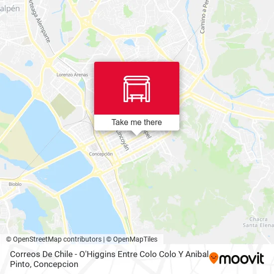 Correos De Chile - O'Higgins Entre Colo Colo Y Anibal Pinto map