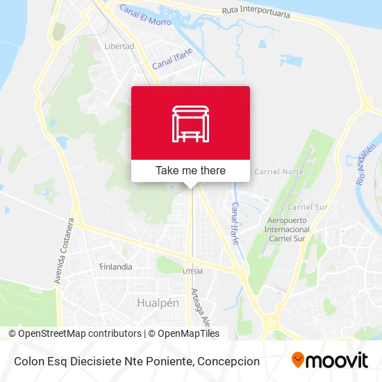 Mapa de Colon Esq Diecisiete Nte  Poniente