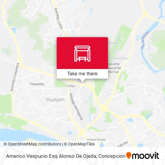 Americo Vespucio Esq Alonso De Ojeda map