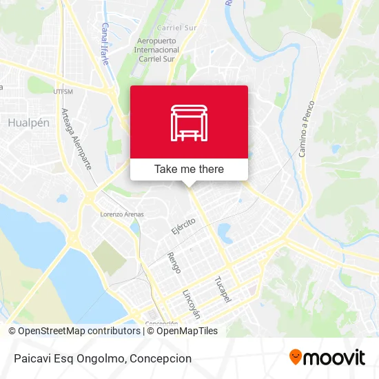 Mapa de Paicavi Esq Ongolmo