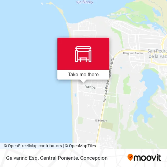 Mapa de Galvarino Esq. Central Poniente