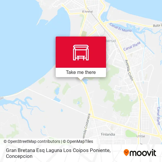 Mapa de Gran Bretana Esq Laguna Los Coipos  Poniente