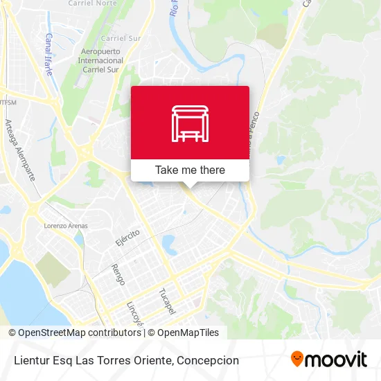 Mapa de Lientur Esq Las Torres  Oriente