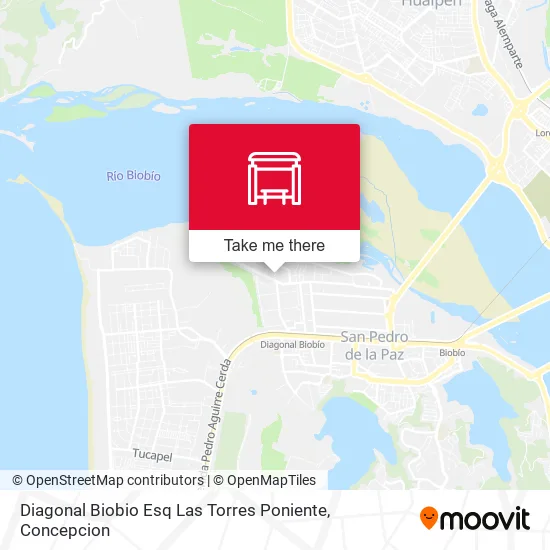 Mapa de Diagonal Biobio Esq Las Torres  Poniente