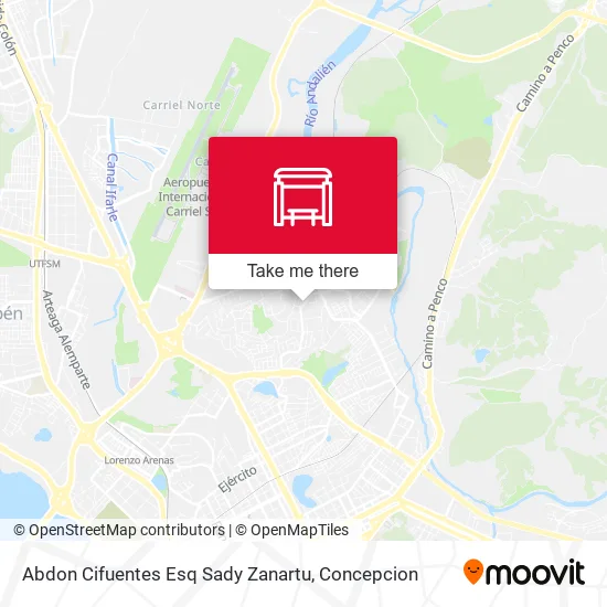 Mapa de Abdon Cifuentes Esq Sady Zanartu