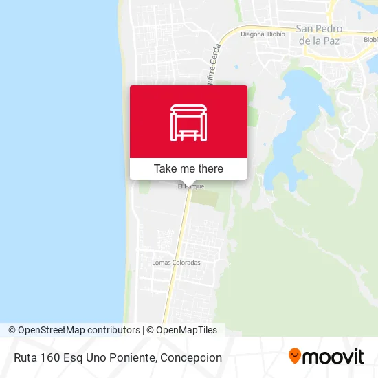 Mapa de Ruta 160 Esq Uno  Poniente