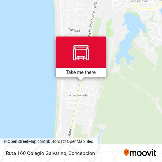 Mapa de Ruta 160  Colegio Galvarino