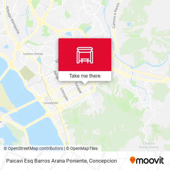 Mapa de Paicavi Esq Barros Arana  Poniente