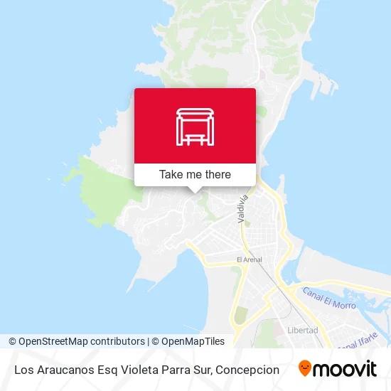 Mapa de Los Araucanos Esq Violeta Parra  Sur