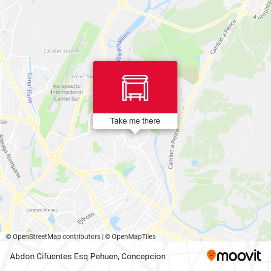 Abdon Cifuentes Esq Pehuen map