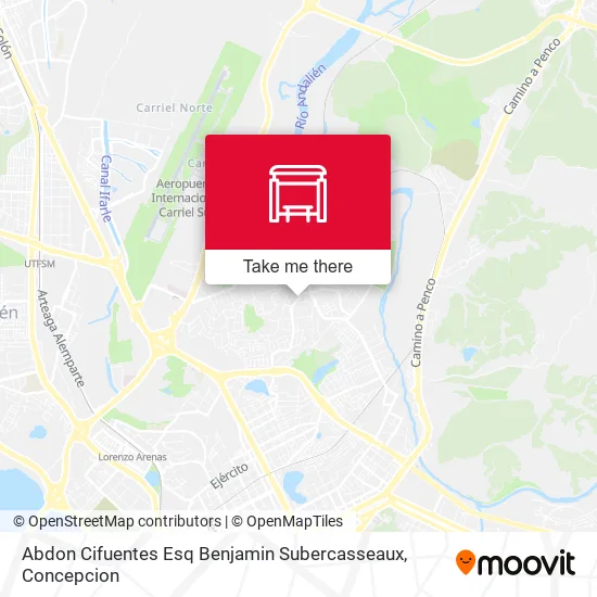 Mapa de Abdon Cifuentes Esq Benjamin Subercasseaux