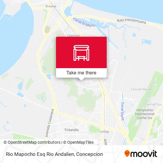 Mapa de Rio Mapocho Esq Rio Andalien