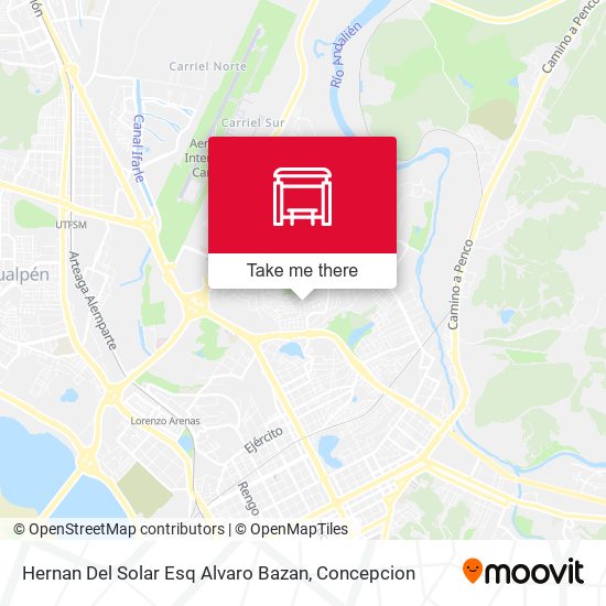 Hernan Del Solar Esq Alvaro Bazan map