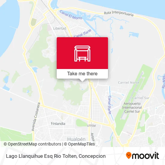 Mapa de Lago Llanquihue Esq Rio Tolten