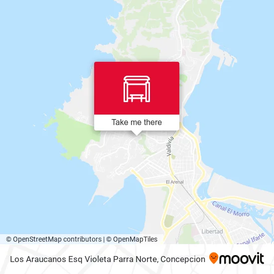 Mapa de Los Araucanos Esq Violeta Parra  Norte