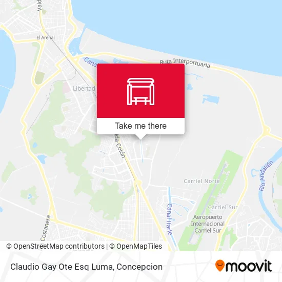 Mapa de Claudio Gay Ote Esq Luma