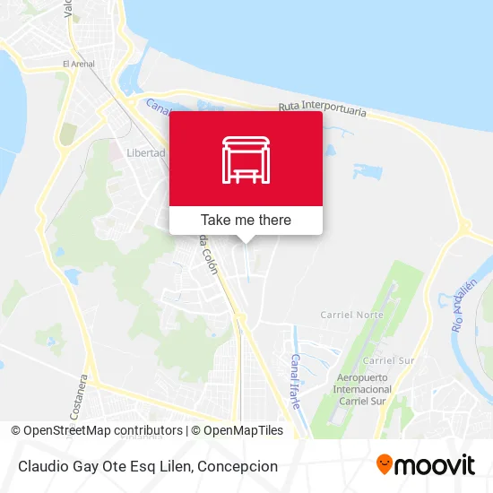 Mapa de Claudio Gay Ote Esq Lilen