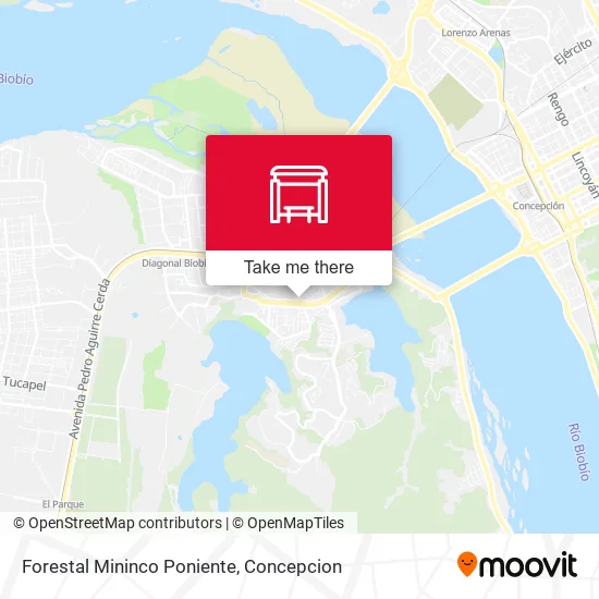 Mapa de Forestal Mininco  Poniente