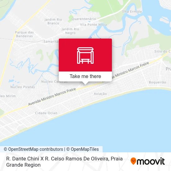 R. Dante Chini X R. Celso Ramos De Oliveira map