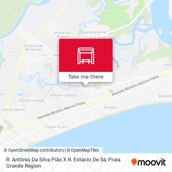 R. Antônio Da Silva Pião X R. Estácio De Sá map