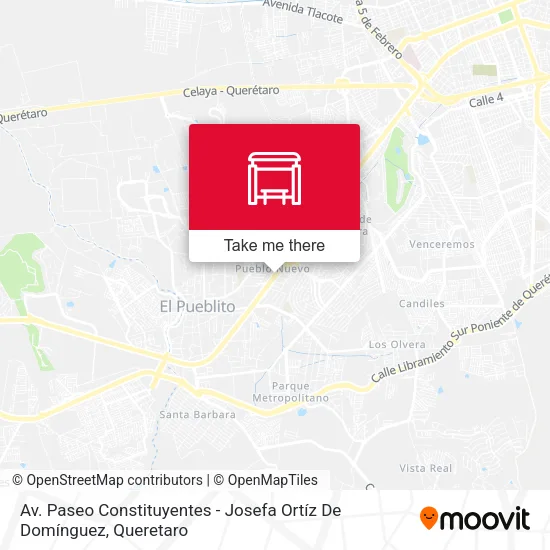 Mapa de Av. Paseo Constituyentes - Josefa Ortíz De Domínguez