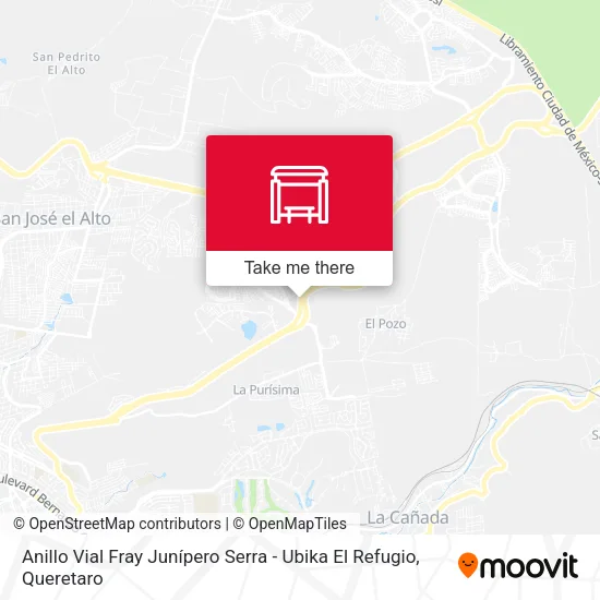Anillo Vial Fray Junípero Serra - Ubika El Refugio map