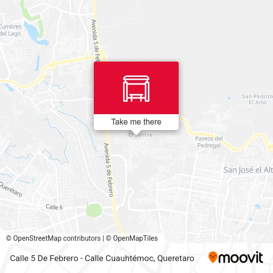 Mapa de Calle 5 De Febrero - Calle Cuauhtémoc